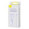 USB kabel 3v1 Baseus Flash Series 2, USB-C + micro USB + Lightning, 100 W, 1,5 m (fialový)