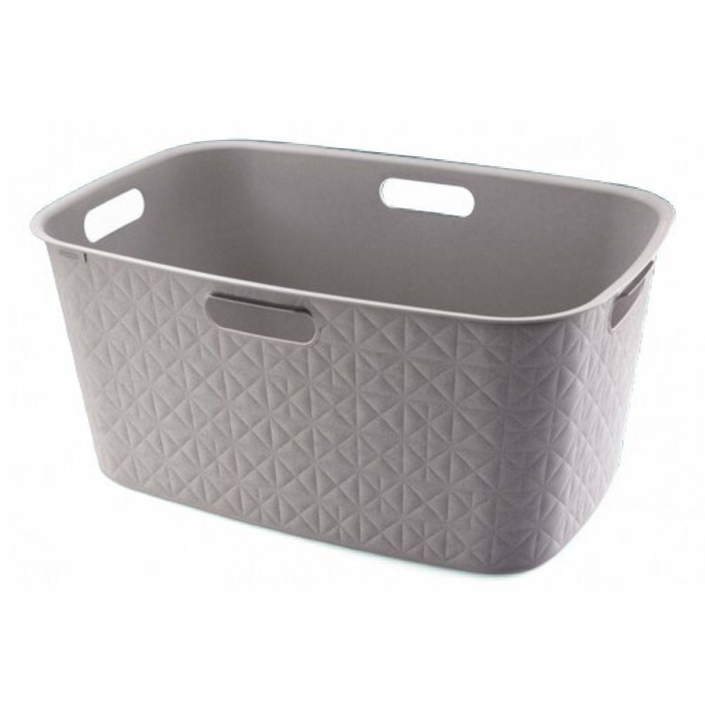 Tisztító kosár LAUNDRY HAMPER 45L, világosszürke
