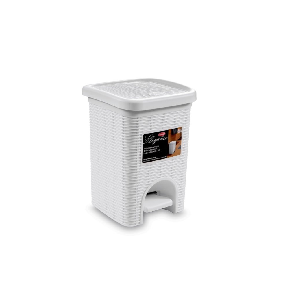 Fürdőszobai hulladékkosár Elegance 6l, fehér