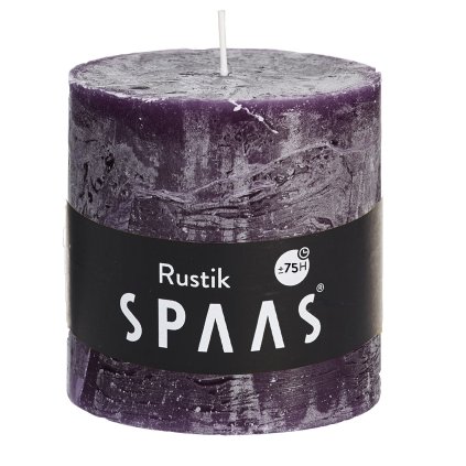 Gyertyás henger rusztikus 10x10cm sötét lila
