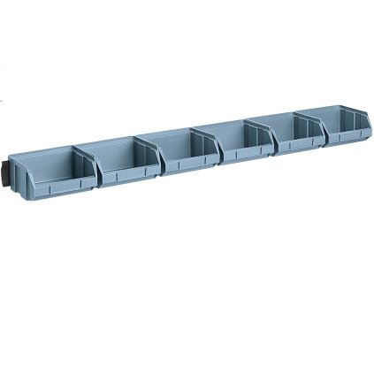 6 db 100x95x50mm-es tárolódoboz készlet akasztósínnel