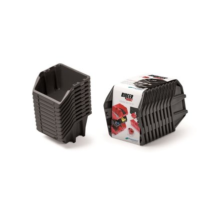 10db tárolódoboz készlet BINEER SHORT 187x158x114 mm fekete