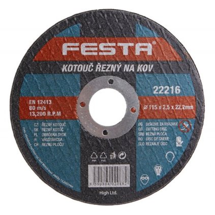 FESTA vágókorong fémhez 115x2.5x22.2mm