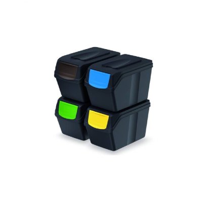 SORTIBOX II antracit hulladékgyűjtő, térfogat 4x25L