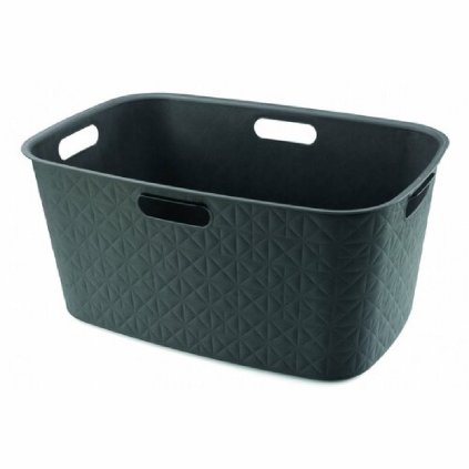Tisztító kosár LAUNDRY HAMPER 45L, sötétszürke