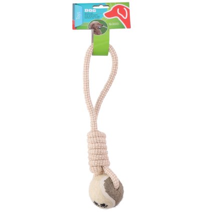 Játék kutyáknak - kötélhúzás labdával 33cm
