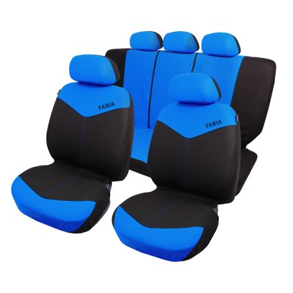 Autóülés huzatok DG FABIA fekete/kék