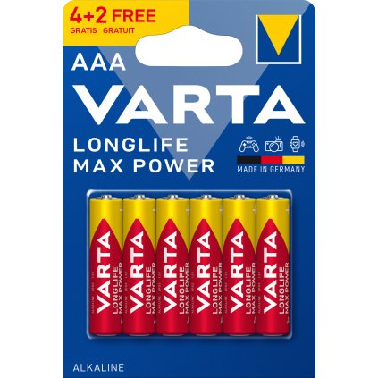 VARTA Longlife Max Power 4+2 AAA Egyetlen buborékcsomagolású elem