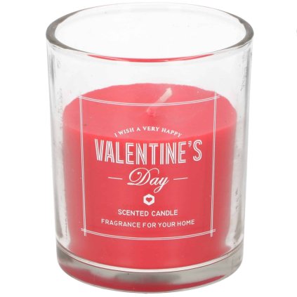 Valentin napi gyertya üvegben