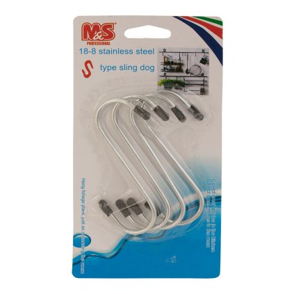 Univerzális rozsdamentes acél kampók 4 db, 4-es méret, 2-es méret, horoggal. L