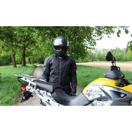 Bunda moto pánska SEPANG koža/textil čierna M (Array M)