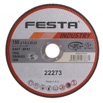 Kotúč rezný FESTA INDUSTRY na kov 150x1.6x22.2mm