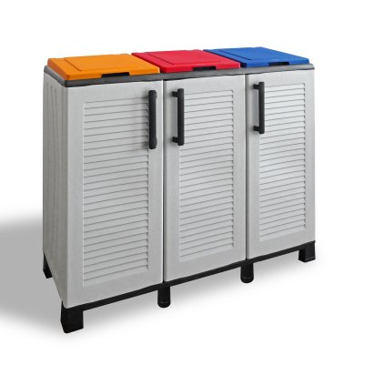 Skriňa na triedený odpad Linea Family 3dv/3víka-farebná