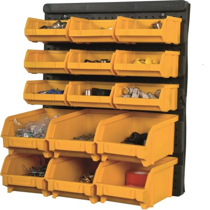 Súprava Nástenná sada s boxami + Panel na náradie s 38 háčikmi