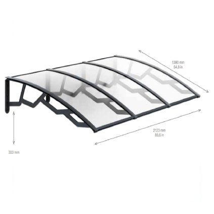 Vchodová strieška 140x210cm, číra