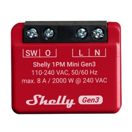 Ovládač Shelly 1PM Mini Gen3, WiFi/Bluetooth