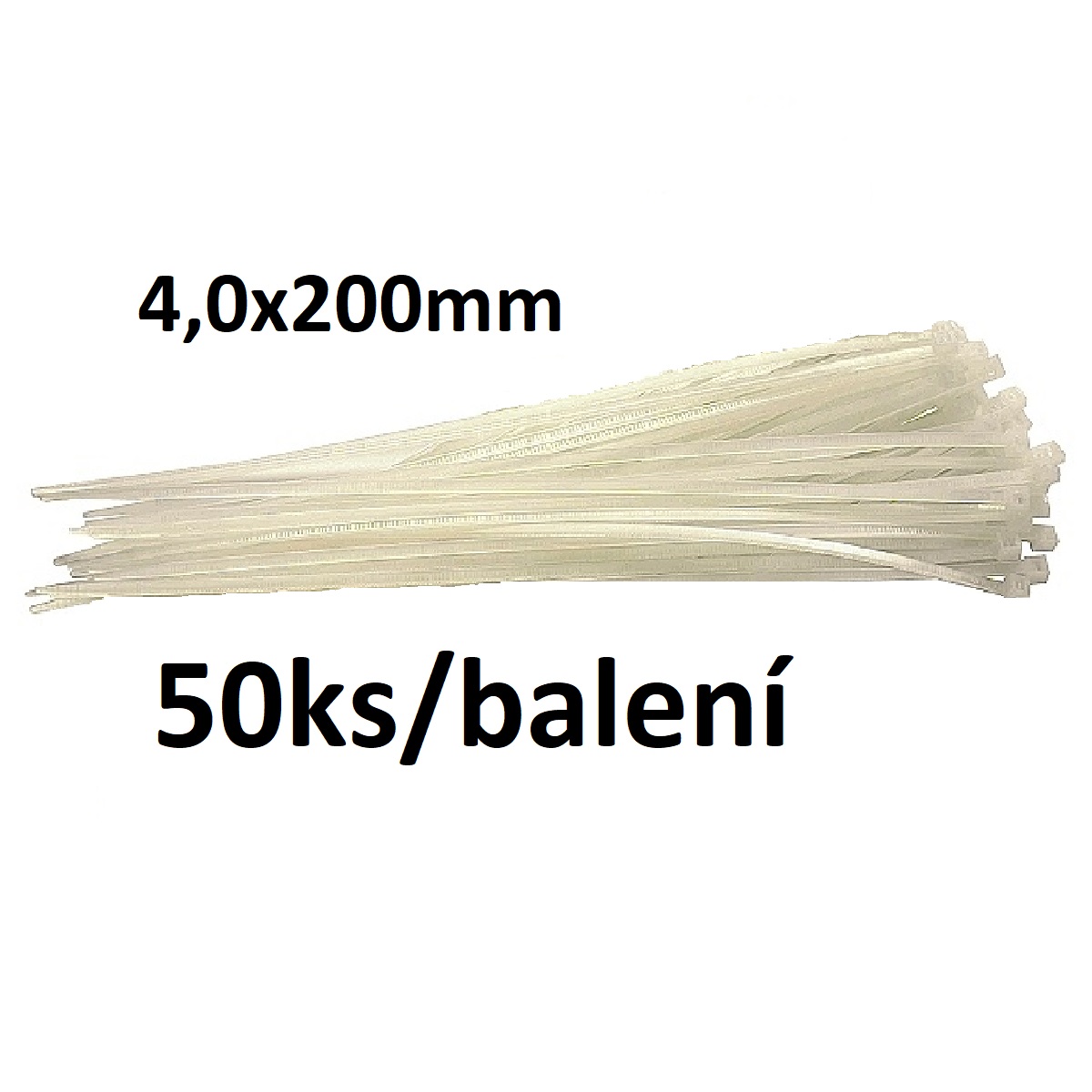 ASIST Sťahovacie pásky 50 ks 4x200 mm