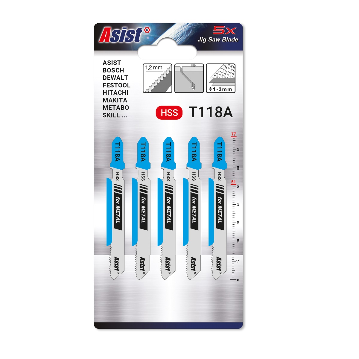 ASIST Plátky do pilky na kov sada 5ks