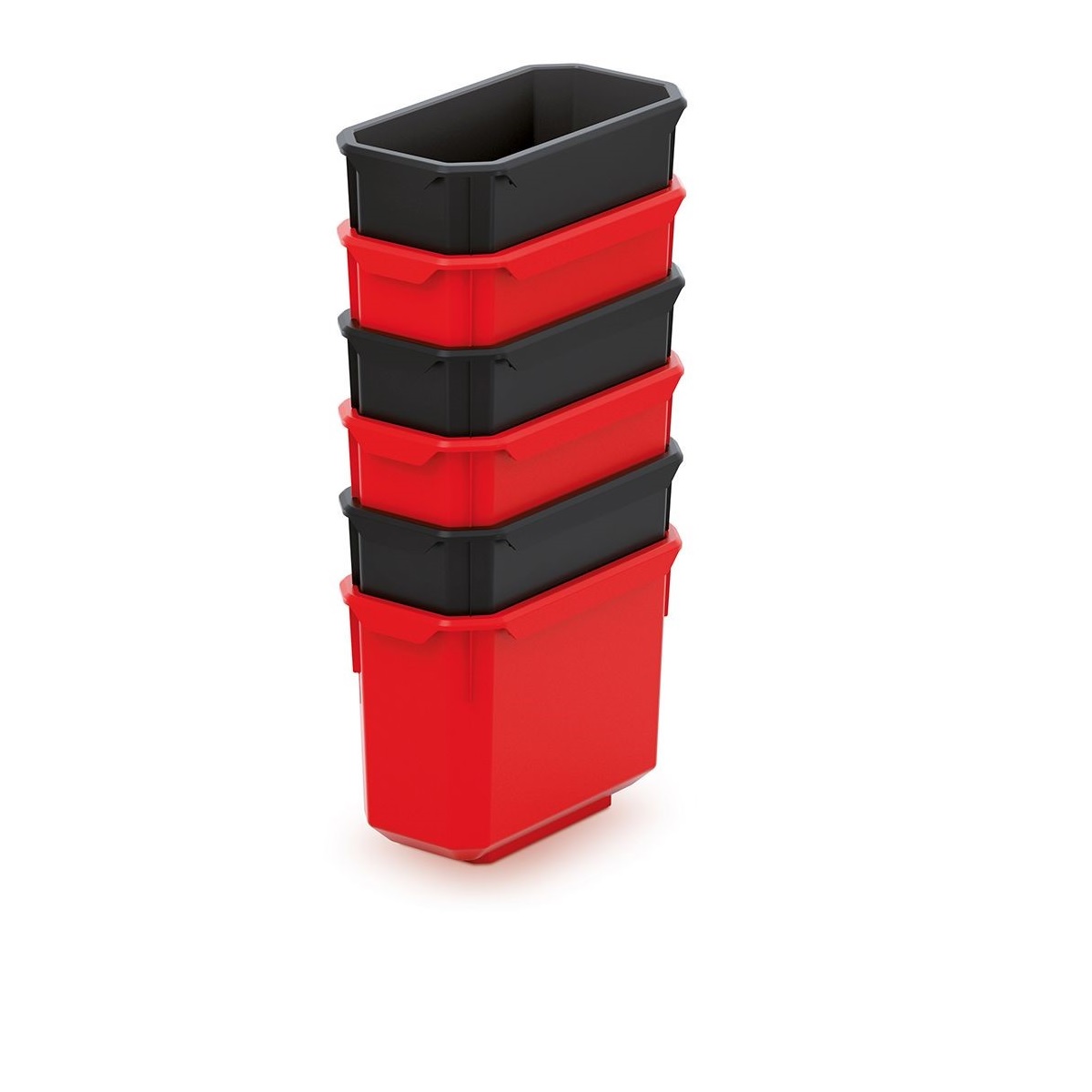 Kistenberg Sada 6 plastových boxov na náradie X BLOCK BOX 140x75x280 čierne / červené