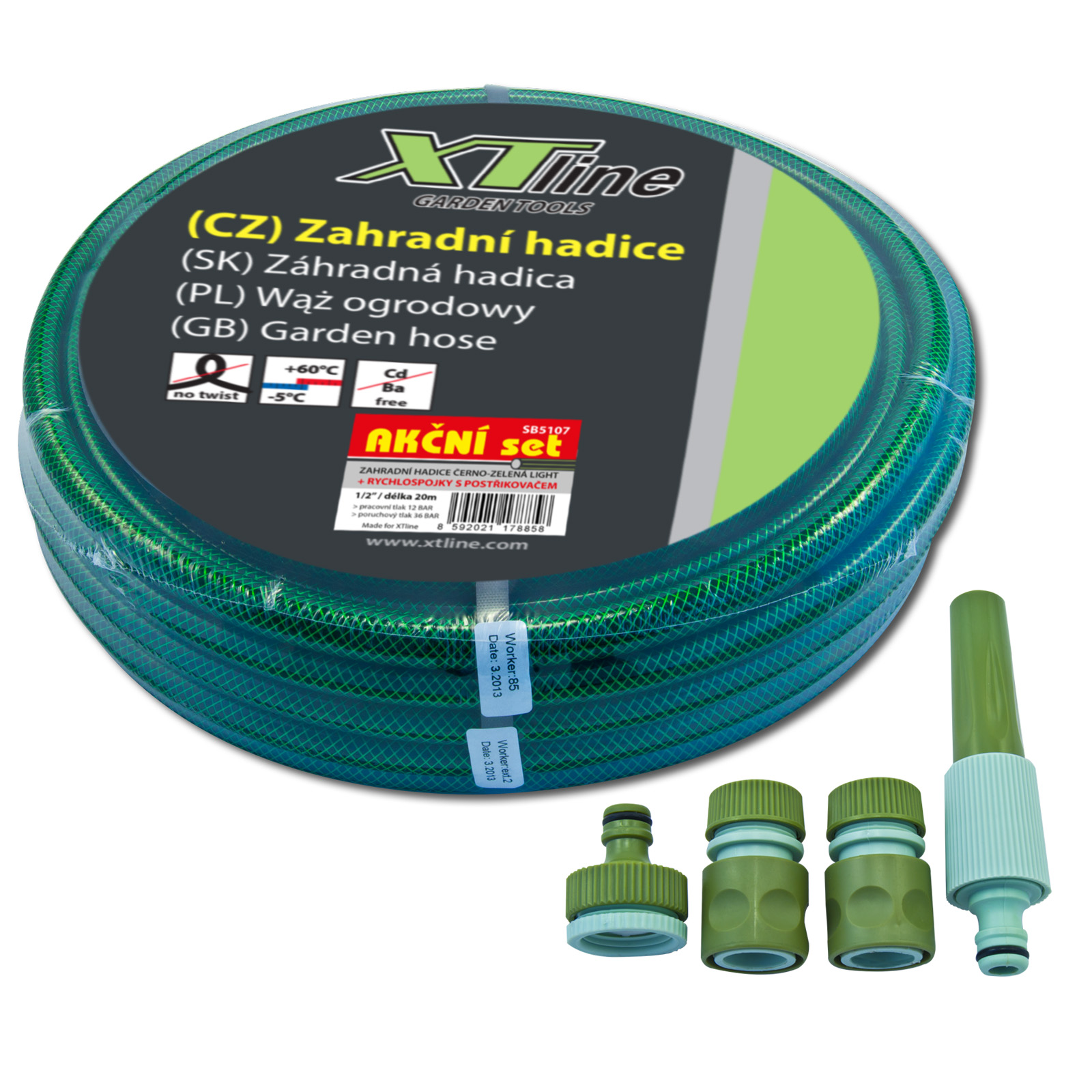 XTline Záhradná hadica 1/2” 20m + sada s postrekovačmi