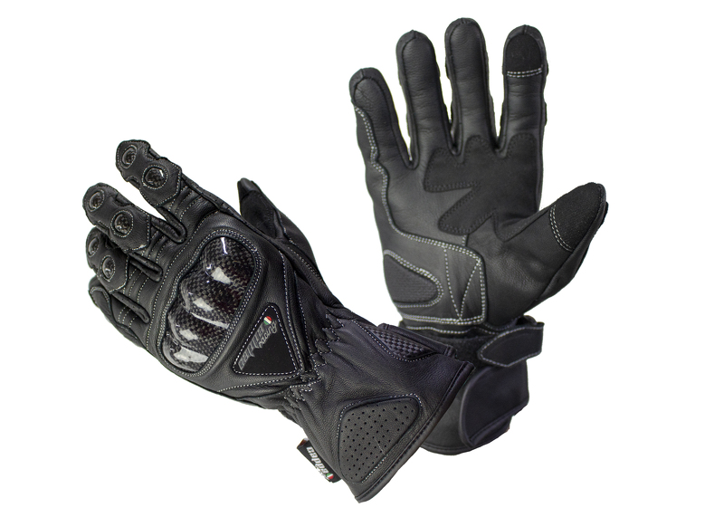 Cappa Racing Rukavice moto CAP kožené dlhé čierne M Array: M