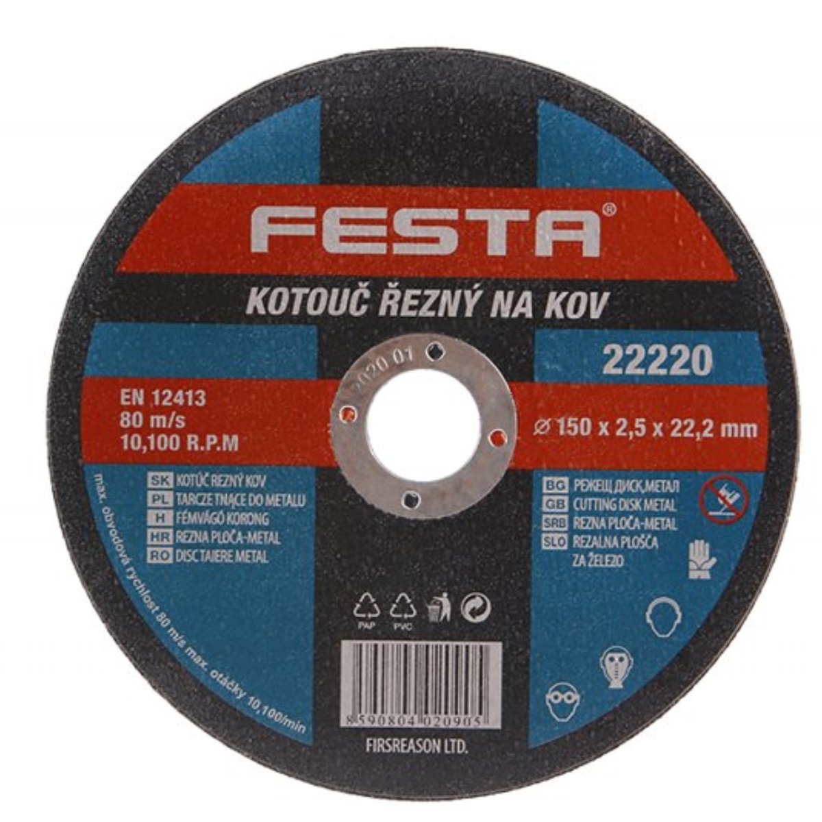Kotúč rezný FESTA na kov 150x2.5x22.2mm