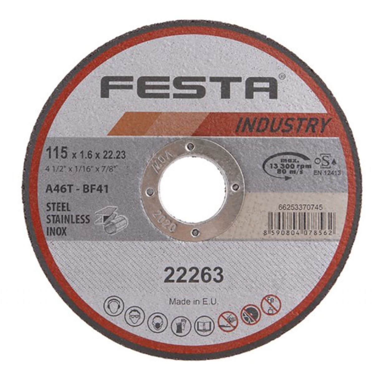 Kotúč rezný FESTA INDUSTRY na kov 115x1.6x22.2mm