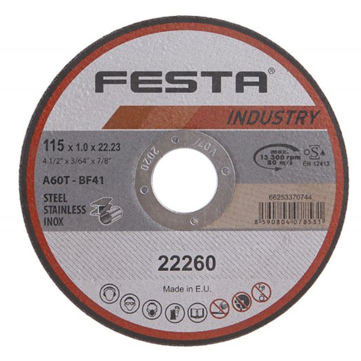 Kotúč rezný FESTA INDUSTRY na kov 115x1x22.2mm