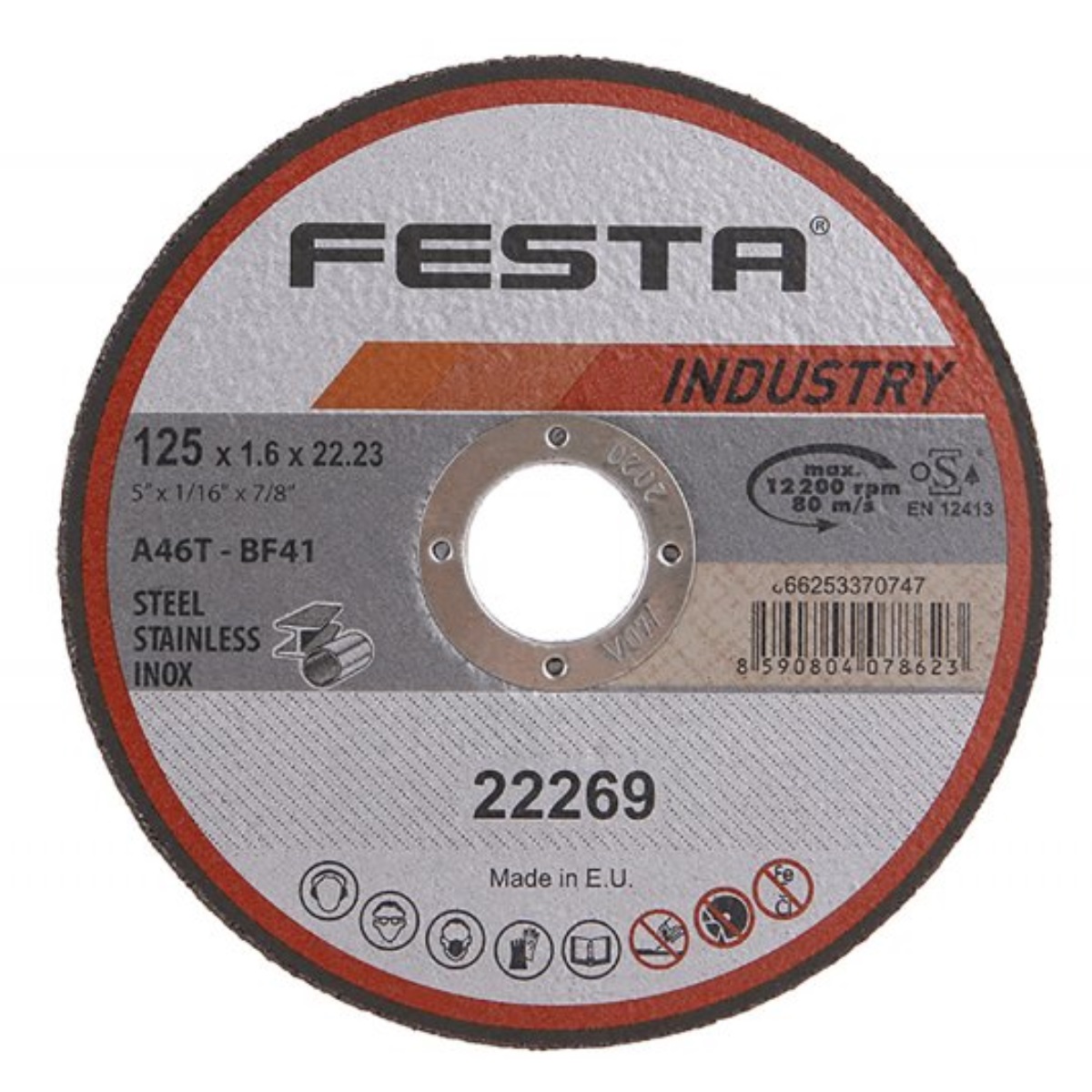 Kotúč rezný FESTA INDUSTRY na kov 125x1.6x22.2mm