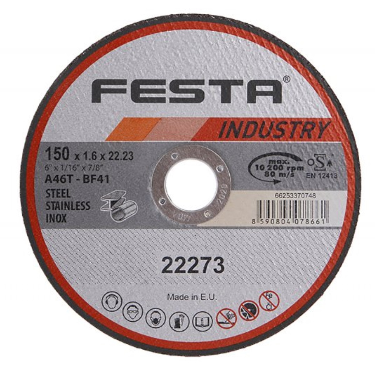 Kotúč rezný FESTA INDUSTRY na kov 150x1.6x22.2mm