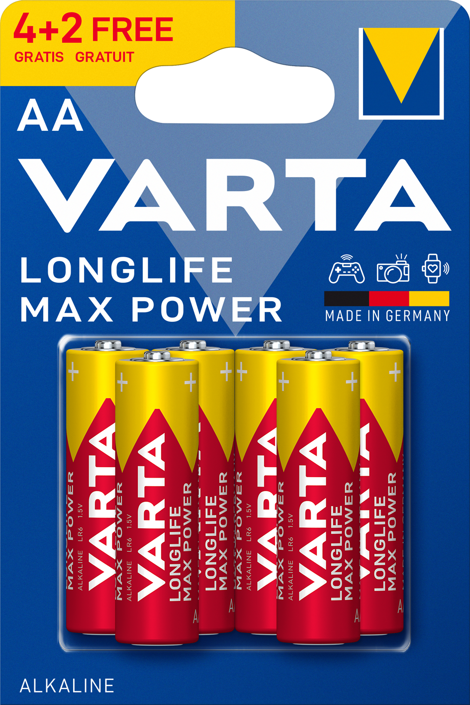 Batéria VARTA Longlife Max Power 4+2 AA Single blister