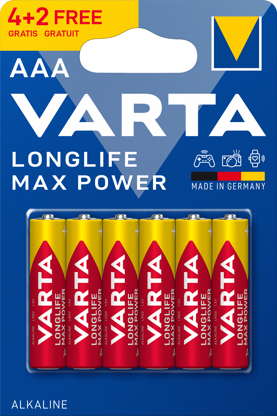 Batéria VARTA Longlife Max Power 4+2 AAA Single blister