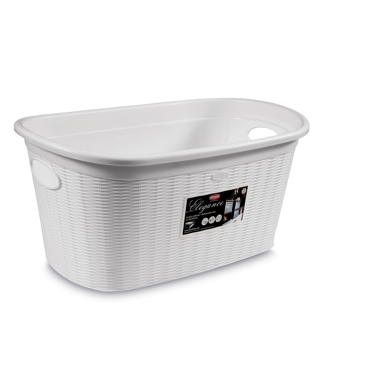 STEFANPLAST Kôš na bielizeň 35 l, 58 × 38 × 28 cm, biely