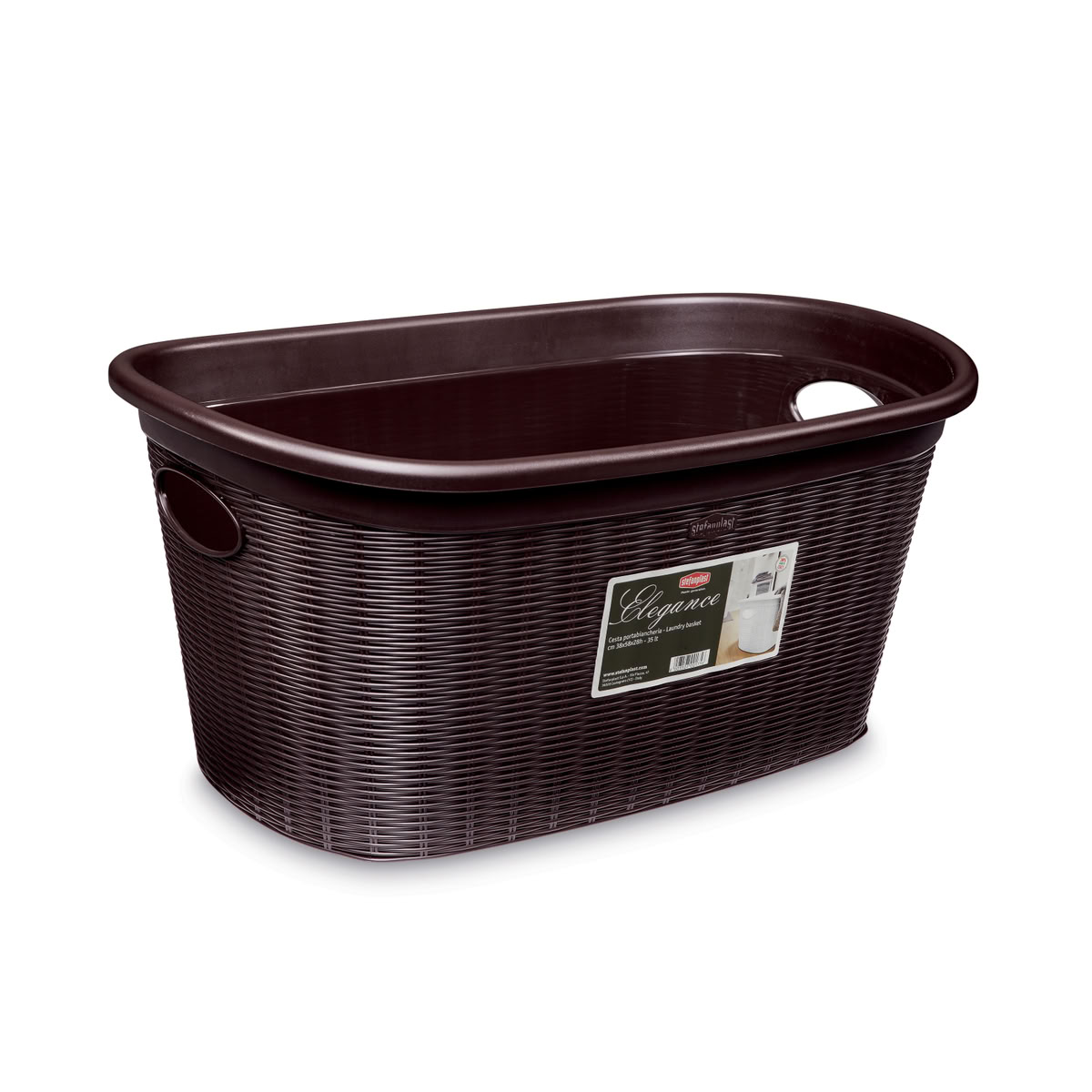 STEFANPLAST Kôš na bielizeň 35 l, 58 × 38 × 28 cm, hnedý