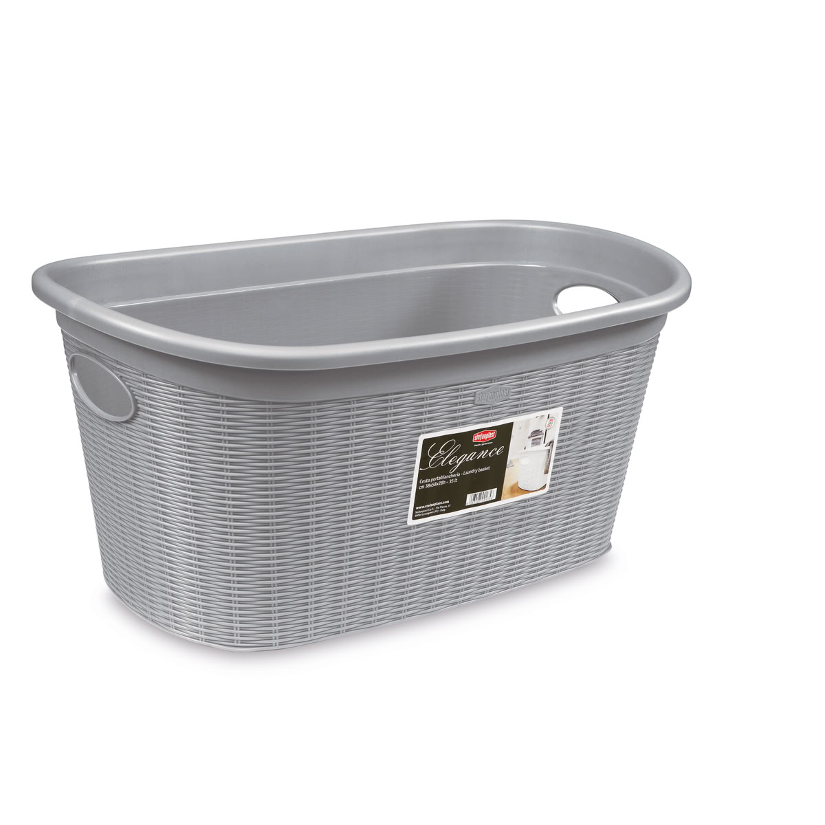 STEFANPLAST Košík na bielizeň 35 l, 58 × 38 × 28 cm, sivý