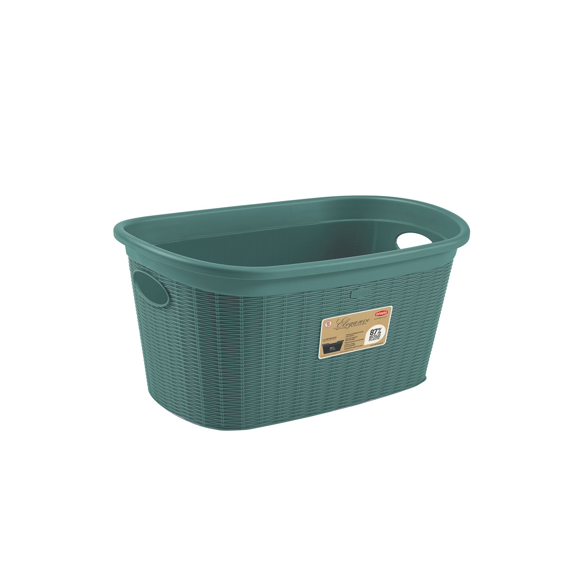 STEFANPLAST Kôš na bielizeň 35 l, 58 × 38 × 28 cm, zelenošedý