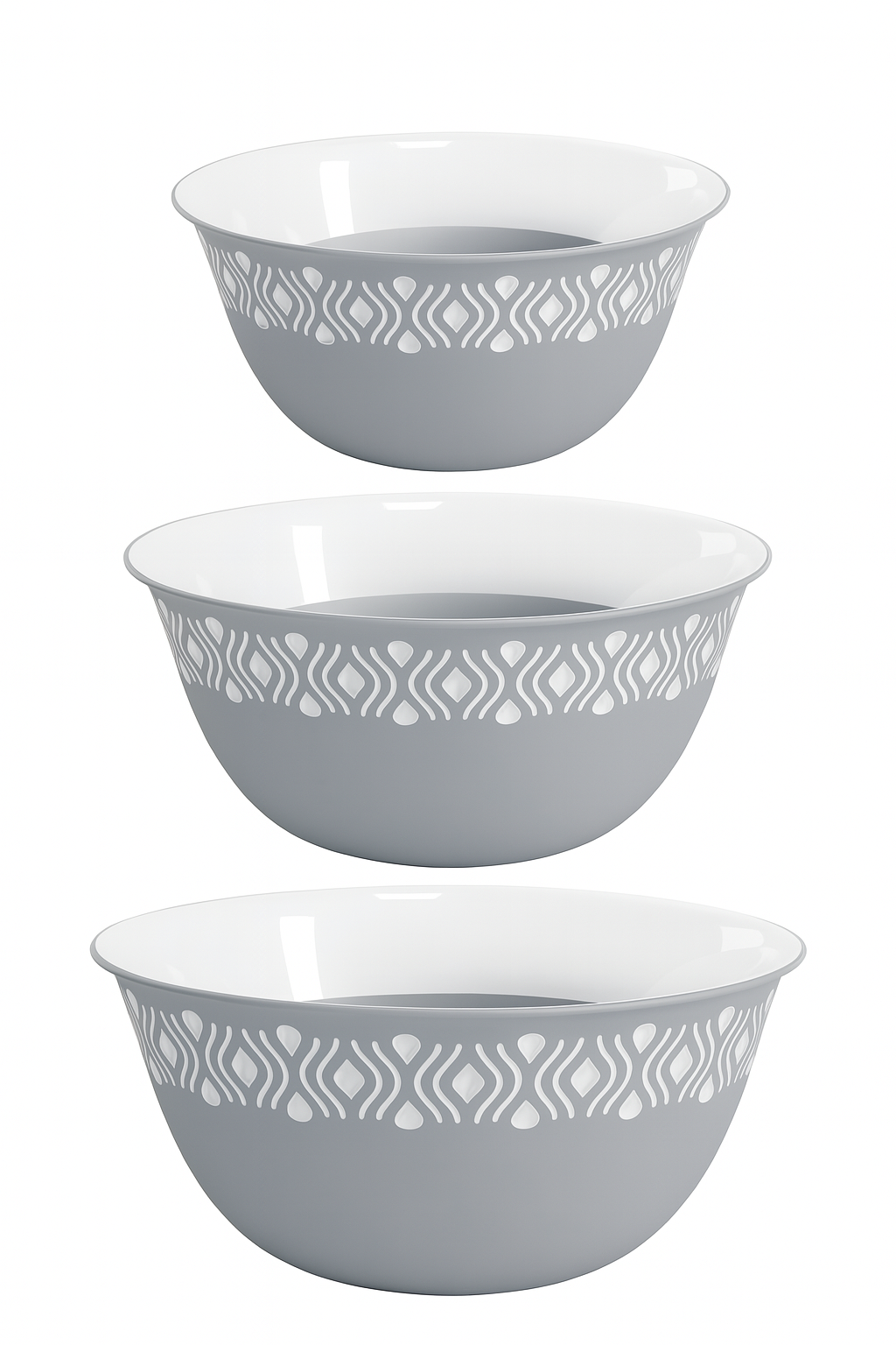 STEFANPLAST Plastová miska Tosca, biely/sivý set 3ks bez veka