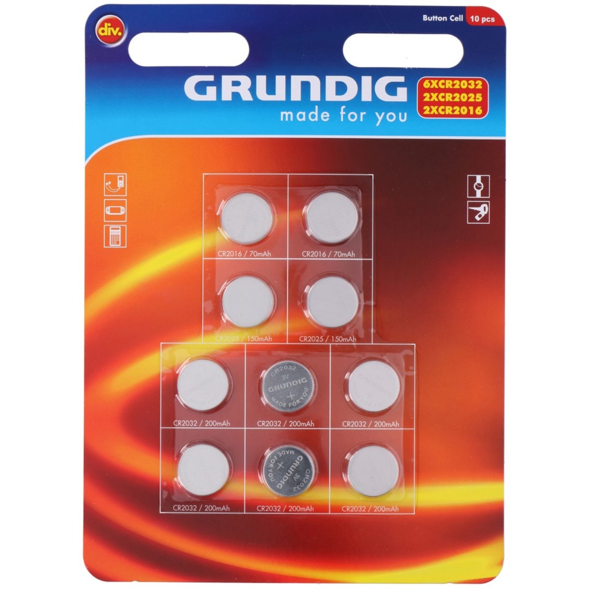GRUNDIG 8711252530253 Knoflíkové batérie CR 10ks