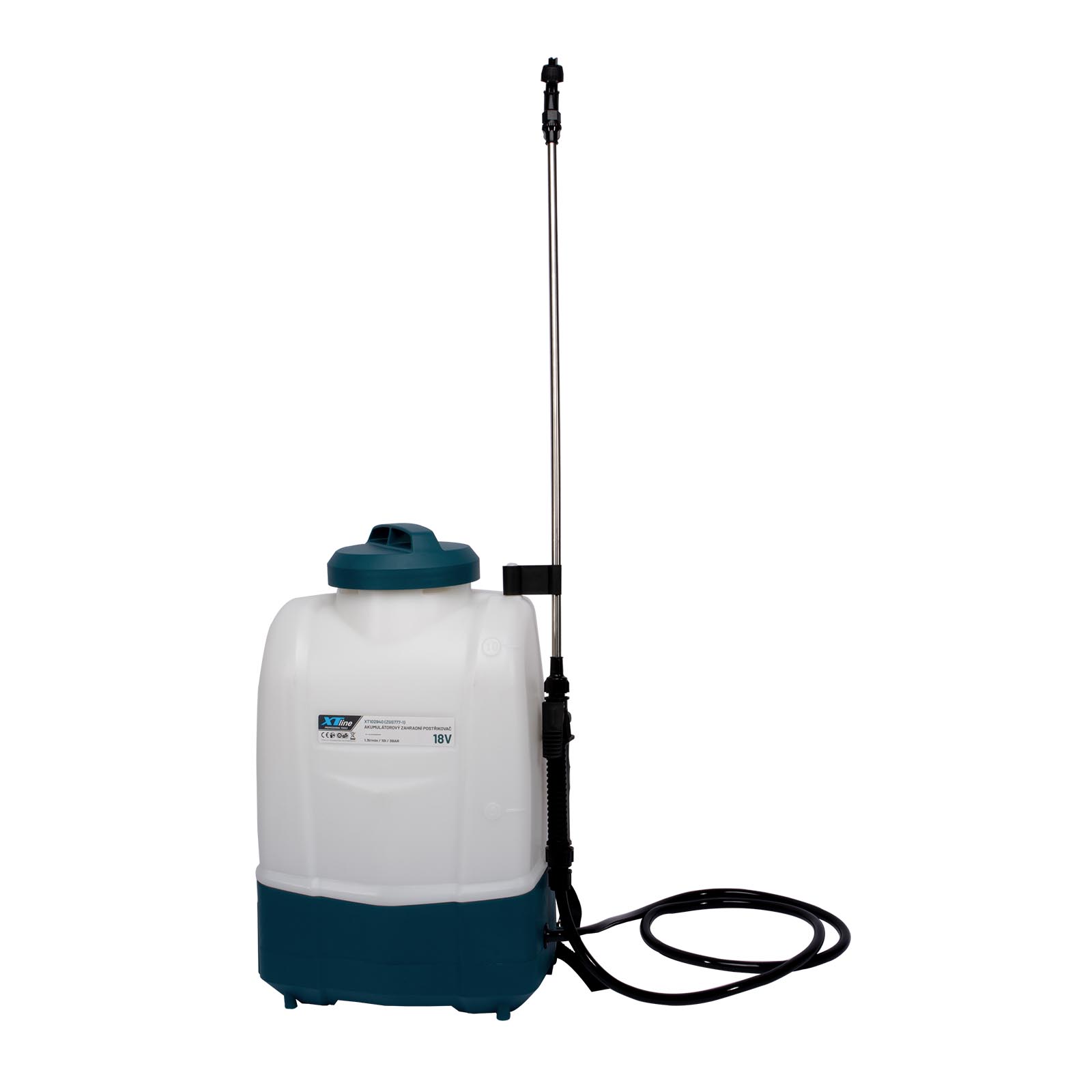 Akumulátorový ručný postrekovač XTLINE 18 V + batéria 2,0 Ah + nabíjačka 2,4 A