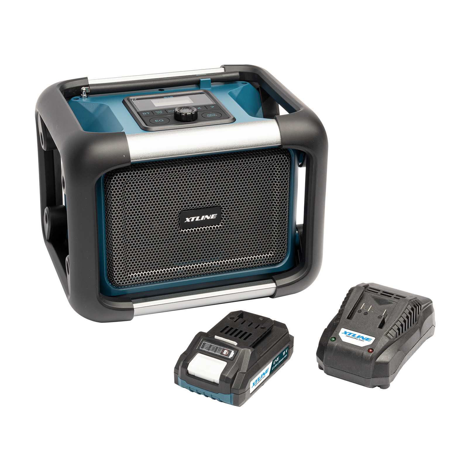 XTLINE Aku rádio 18 V + batéria 2,0 Ah + nabíjačka 2,4 A