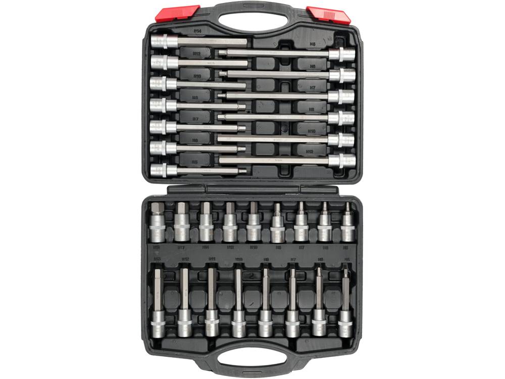 YATO Sada HEX bitov 1/2", H5 – H19, 30 ks