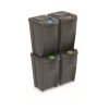 Súprava 4 odpadkových košov SORTIBOX sivý kameň, objem 4x35L
