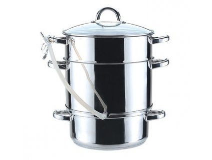 Parní moštovací hrnec - odšťavňovač, nerez, 5L, INDUKCE Hoffstein