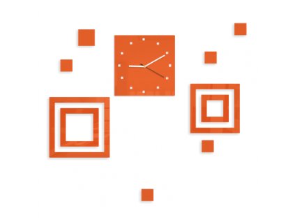 Designové nástěnné hodiny Imagine C oranžové