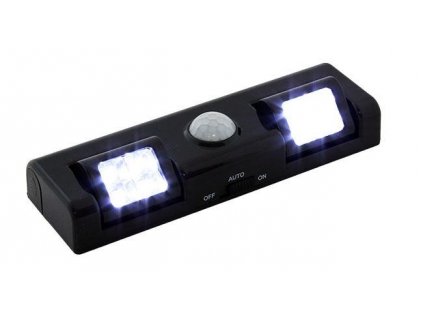 GNT Noční světlo s PIR čidlem na 3x AA, 8x LED černé