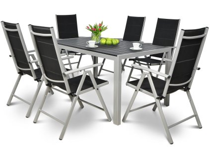 Focus Garden Zahradní nábytek Sydney 6+1 Alu silver/ black