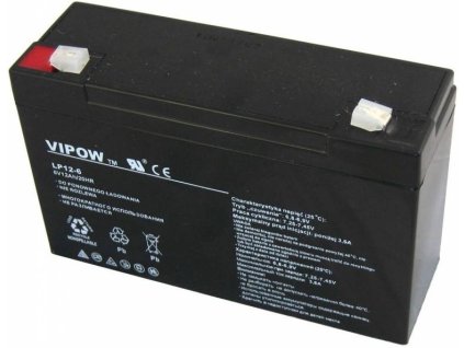 Baterie olověná 6V/12Ah VIPOW bezúdržbový akumulátor