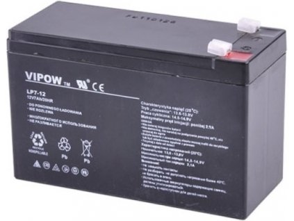 VIPOW 12V/ 7Ah (7,5Ah) bezúdržbový akumulátor
