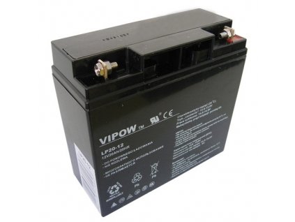 Baterie olověná 12V/20Ah VIPOW bezúdržbový akumulátor