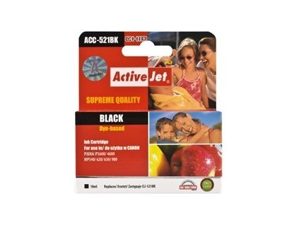 Cartridge Canon CLI-521Bk černá (10ml) s čipem ACTIVEJET